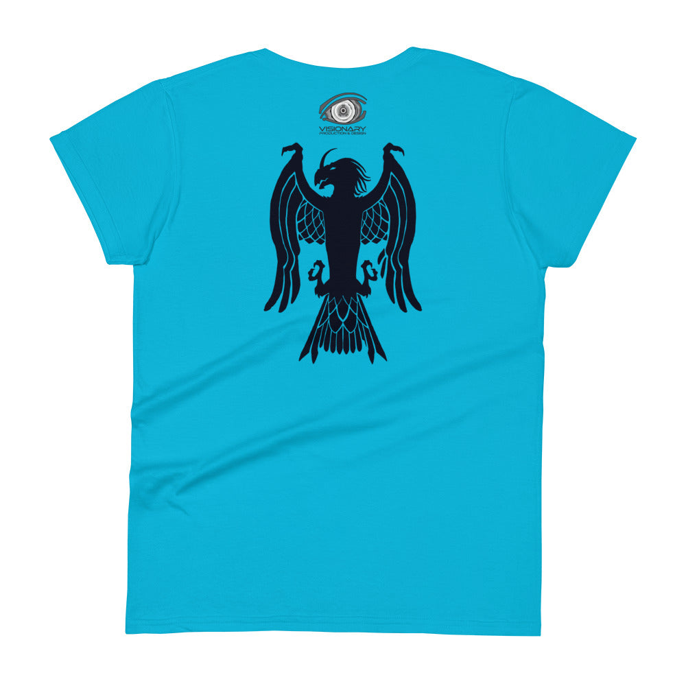 Women's Short Sleeve T-Shirt “Dragon Hawk” Adventurers Front/Crest Back