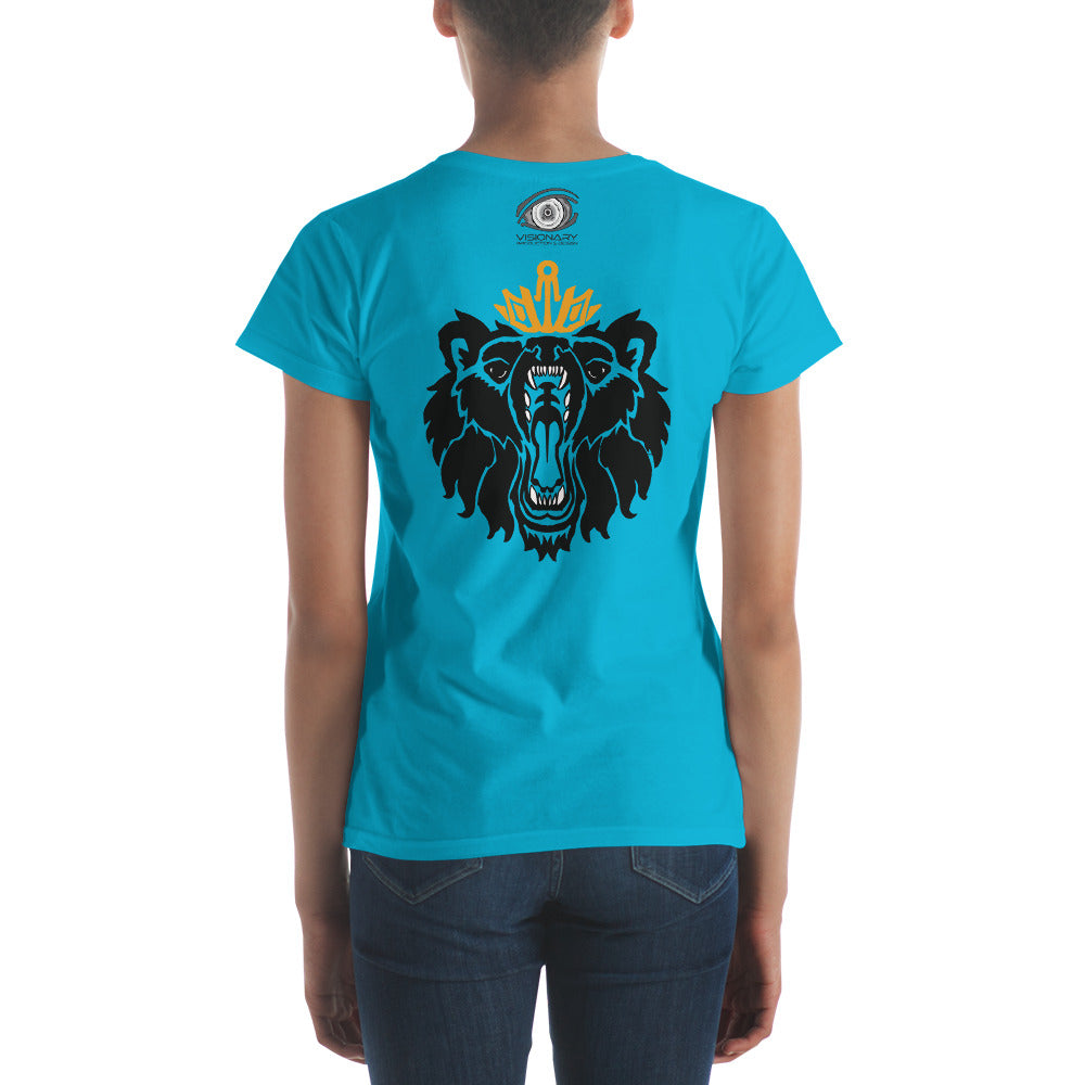 Women's Short Sleeve T-Shirt “Royal Bear” Adventurers Front/Crest Back