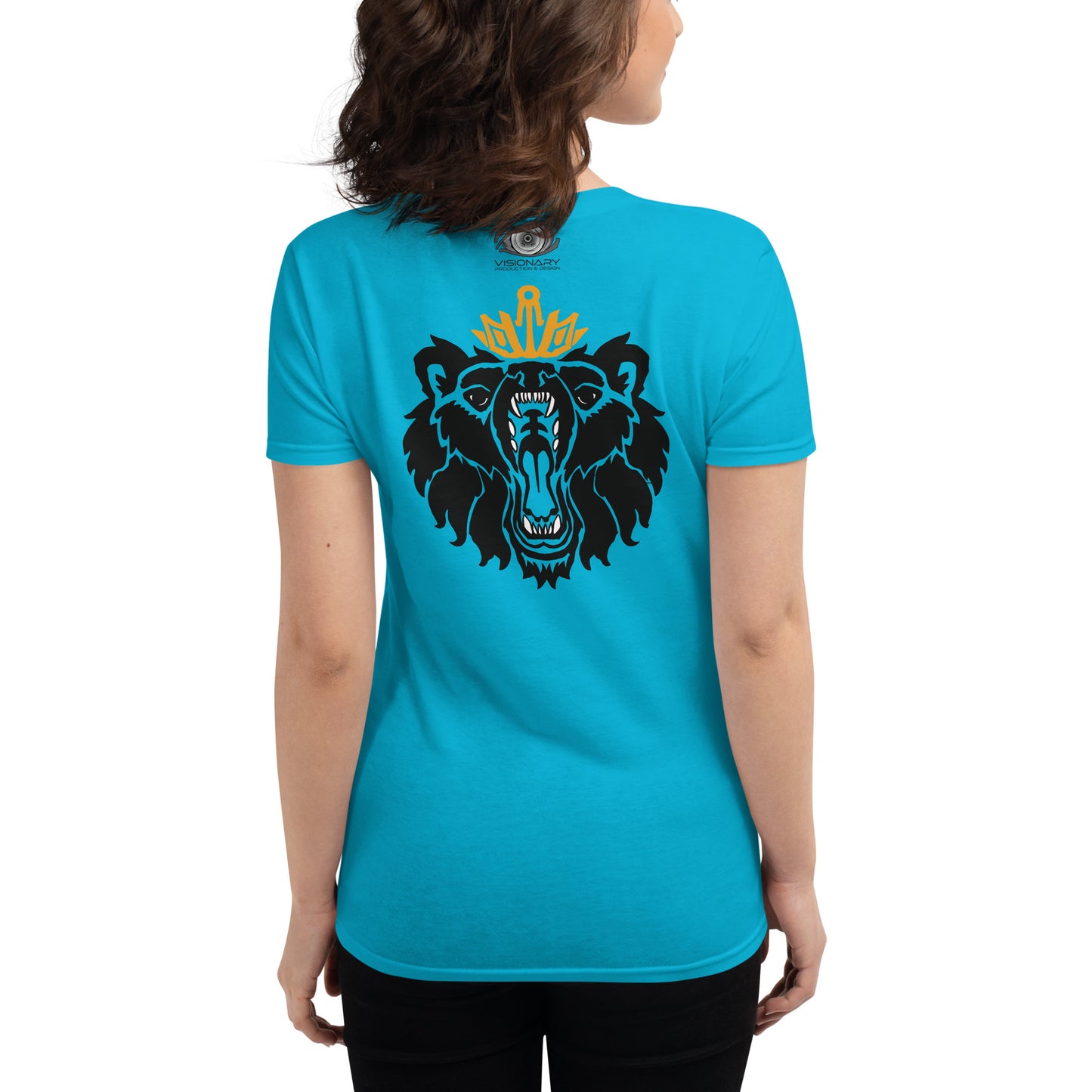 Women's Short Sleeve T-Shirt “Royal Bear” Adventurers Front/Crest Back