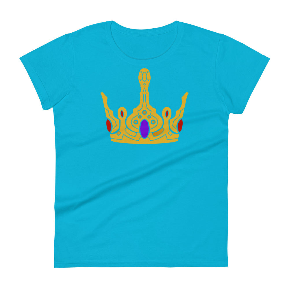 Women's Short Sleeve T-Shirt “Gold Crown” Crest Front/Adventurers Back