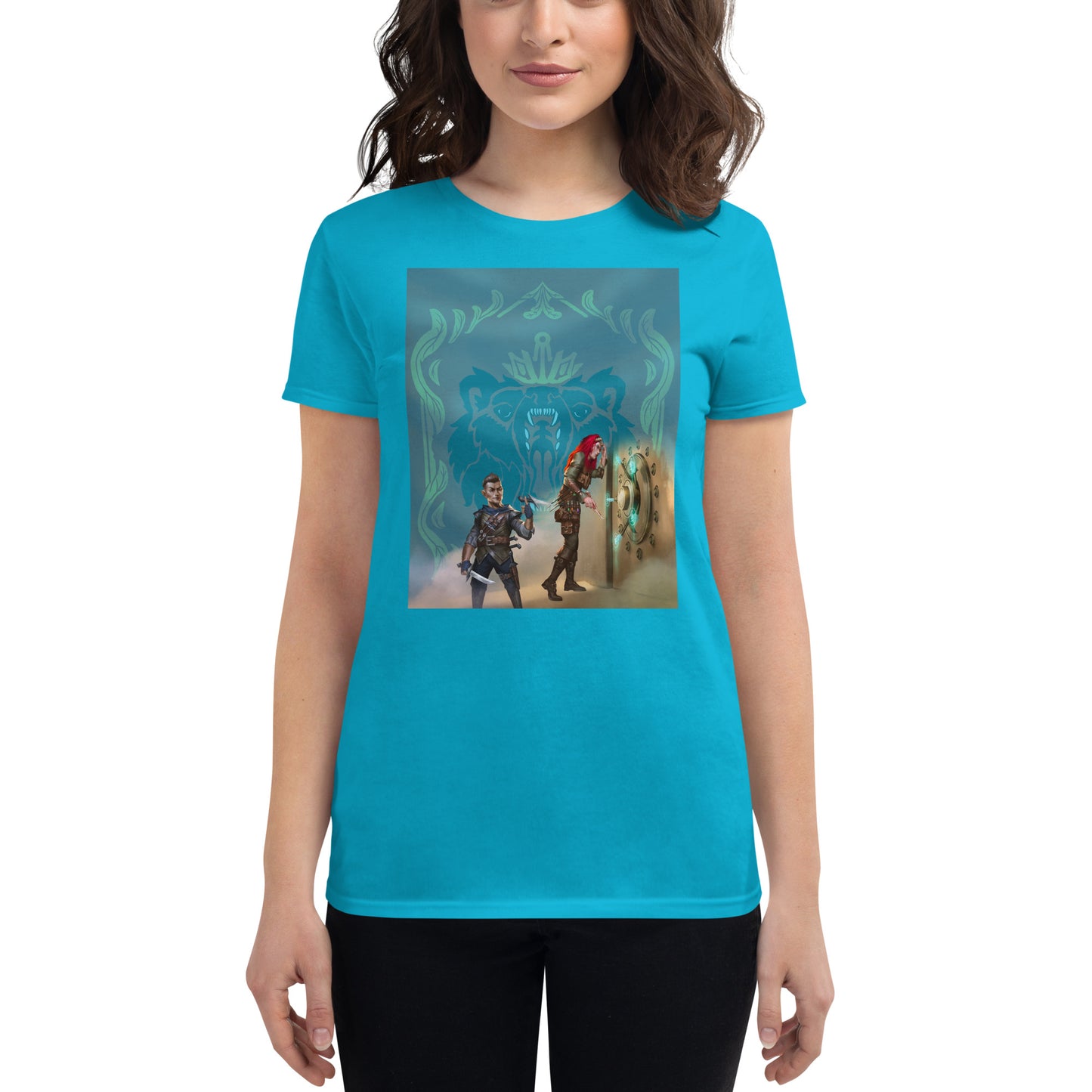 Women's Short Sleeve T-Shirt “Royal Bear” Adventurers Front/Crest Back