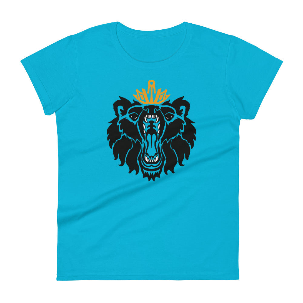 Women's Short Sleeve T-Shirt “Royal Bear” Crest Front/Adventurers Back