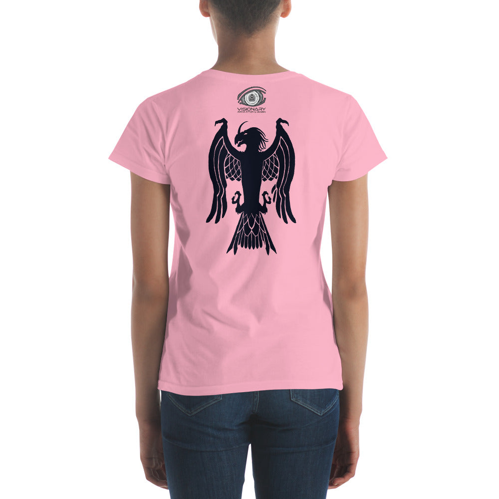 Women's Short Sleeve T-Shirt “Dragon Hawk” Adventurers Front/Crest Back