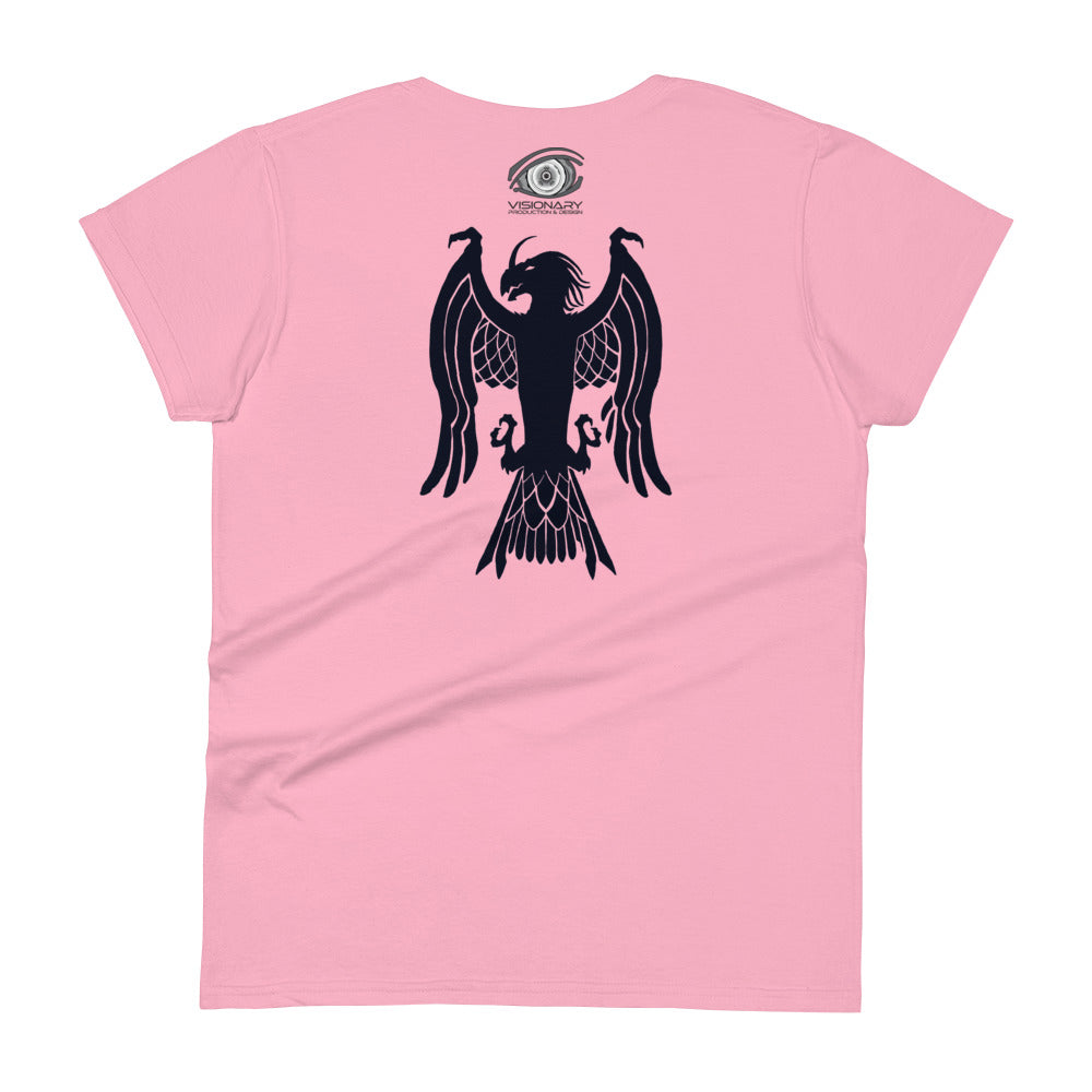 Women's Short Sleeve T-Shirt “Dragon Hawk” Adventurers Front/Crest Back