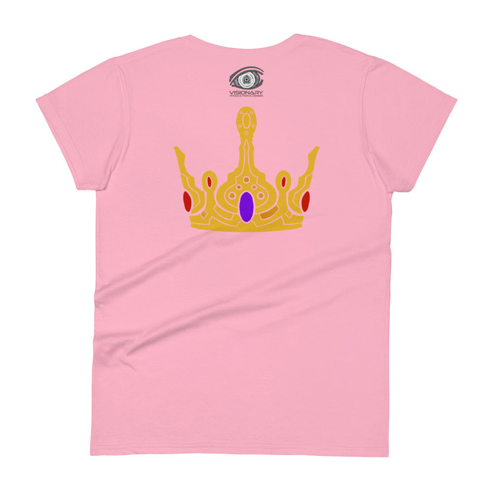 Women's Short Sleeve T-Shirt “Gold Crown” Adventurers Front/Crest Back