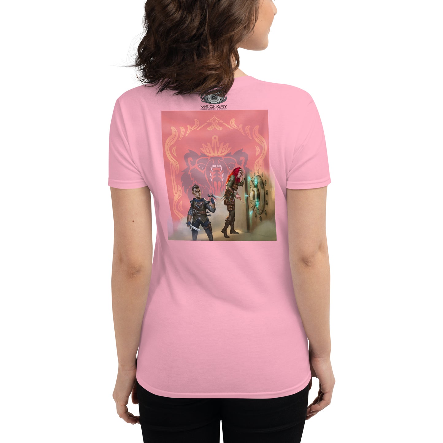 Women's Short Sleeve T-Shirt “Royal Bear” Crest Front/Adventurers Back