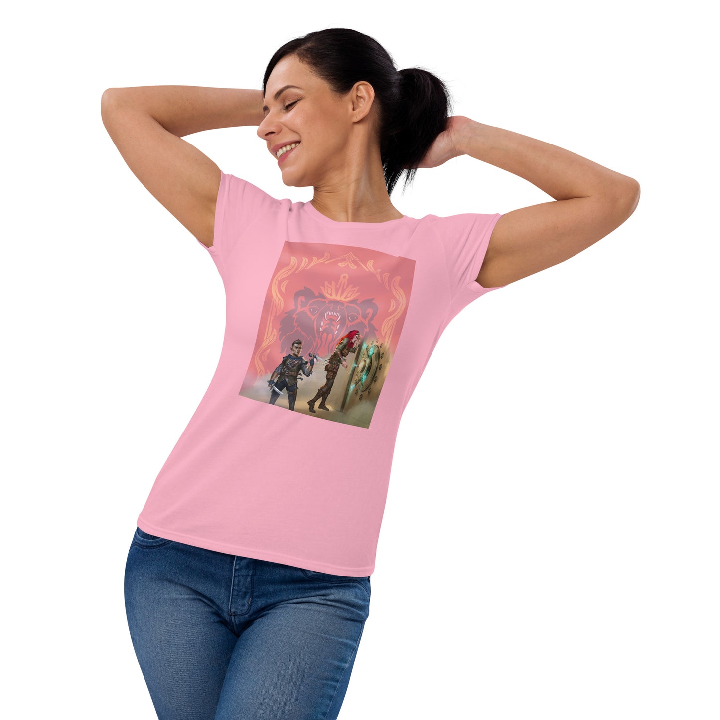 Women's Short Sleeve T-Shirt “Royal Bear” Adventurers Front/Crest Back