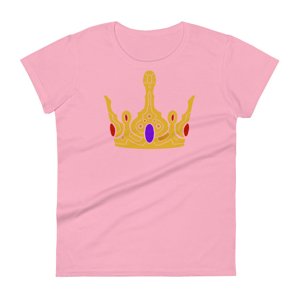 Women's Short Sleeve T-Shirt “Gold Crown” Crest Front/Adventurers Back