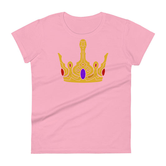 Women's Short Sleeve T-Shirt “Gold Crown” Crest Front/Adventurers Back