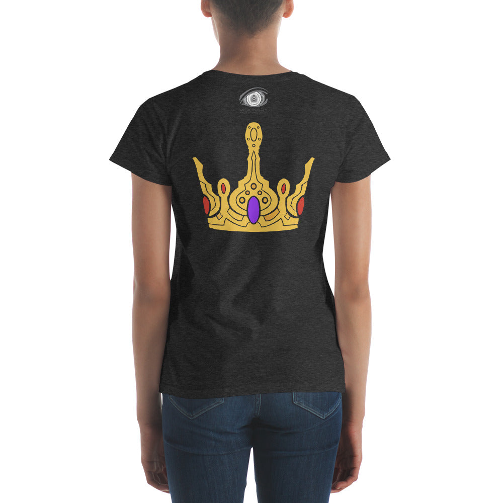 Women's Short Sleeve T-Shirt “Gold Crown” Adventurers Front/Crest Back