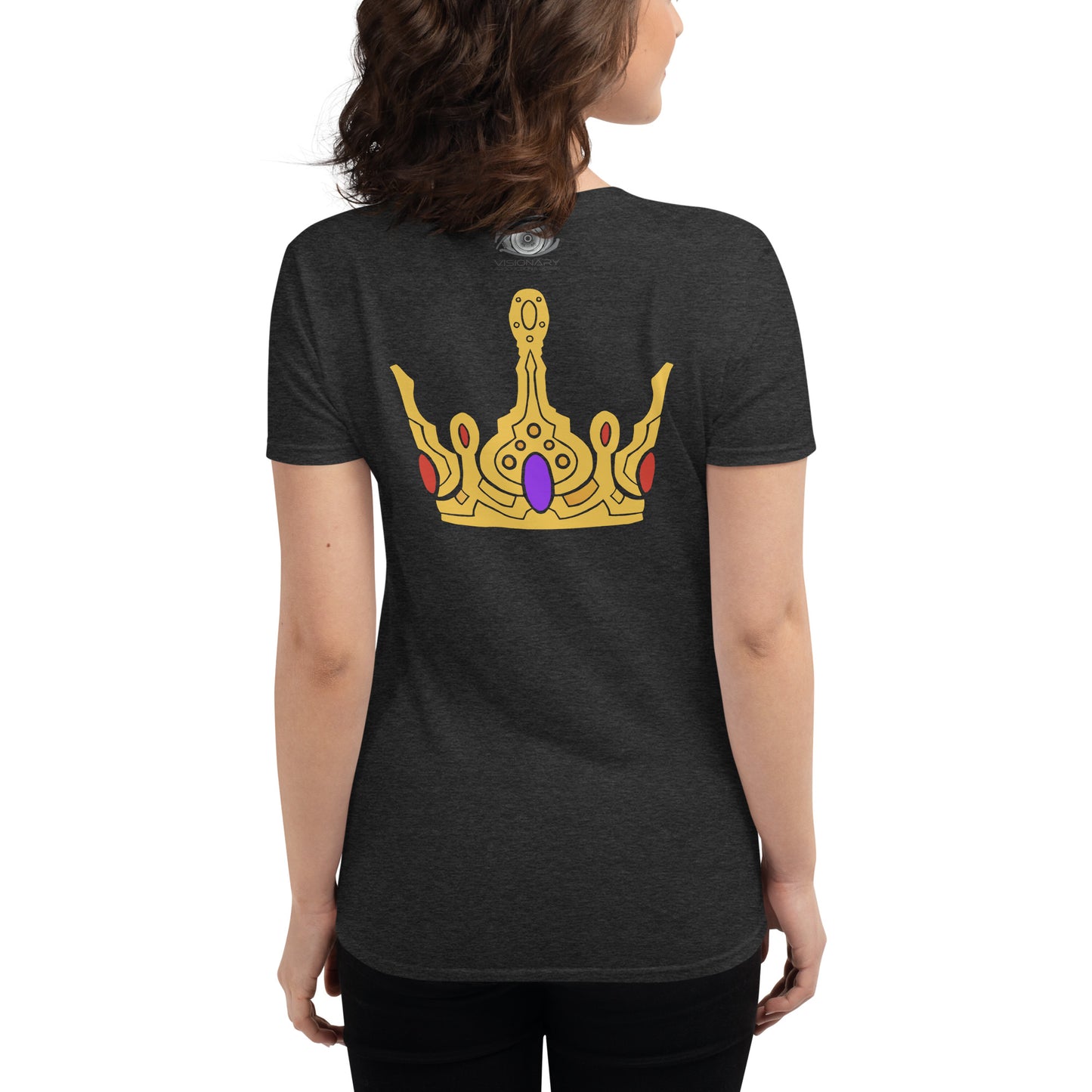 Women's Short Sleeve T-Shirt “Gold Crown” Adventurers Front/Crest Back