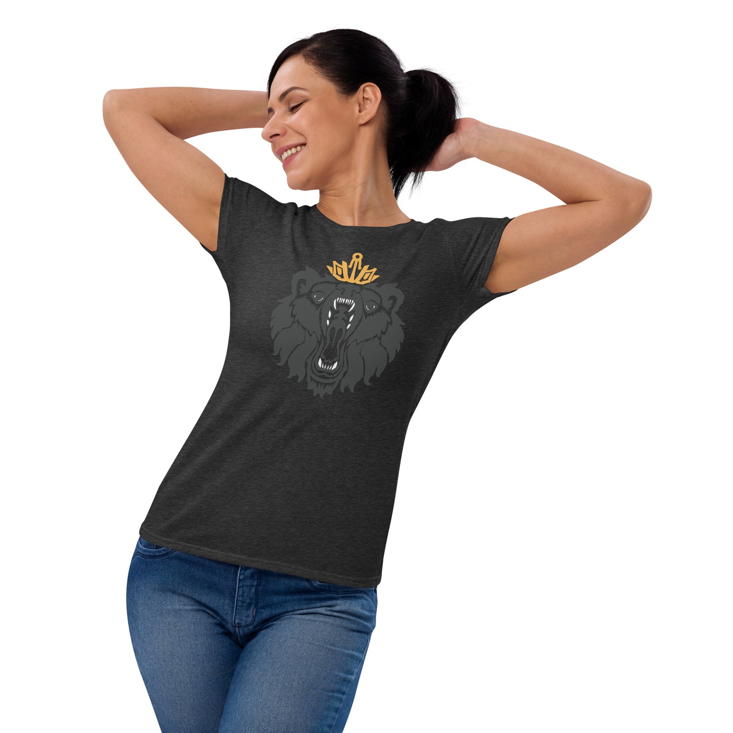 Women's Short Sleeve T-Shirt “Royal Bear” Crest Front/Adventurers Back