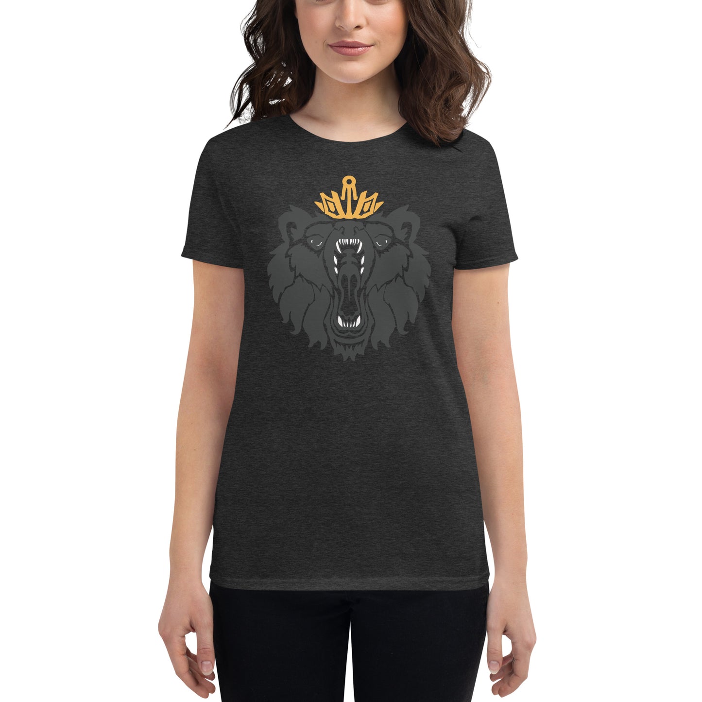 Women's Short Sleeve T-Shirt “Royal Bear” Crest Front/Adventurers Back