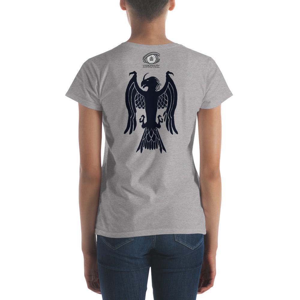 Women's Short Sleeve T-Shirt “Dragon Hawk” Adventurers Front/Crest Back