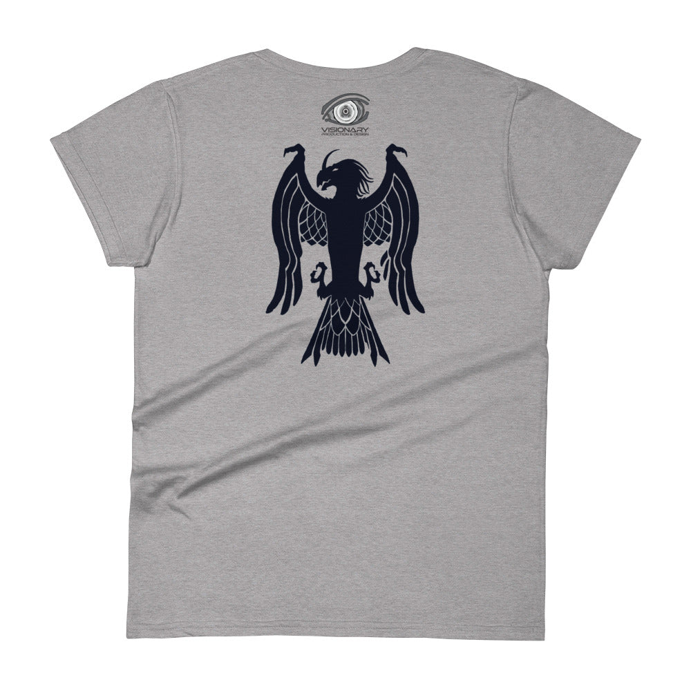 Women's Short Sleeve T-Shirt “Dragon Hawk” Adventurers Front/Crest Back