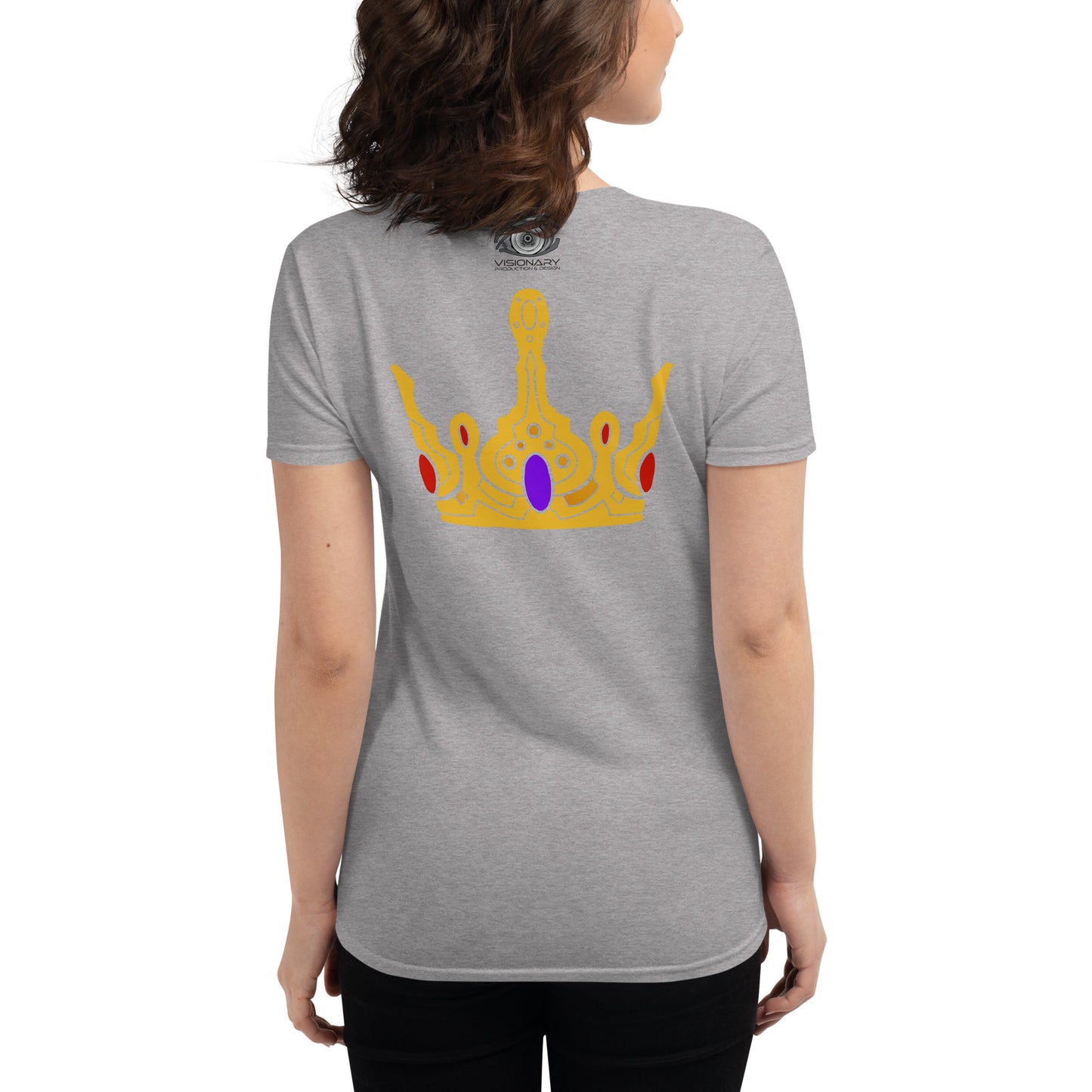 Women's Short Sleeve T-Shirt “Gold Crown” Adventurers Front/Crest Back