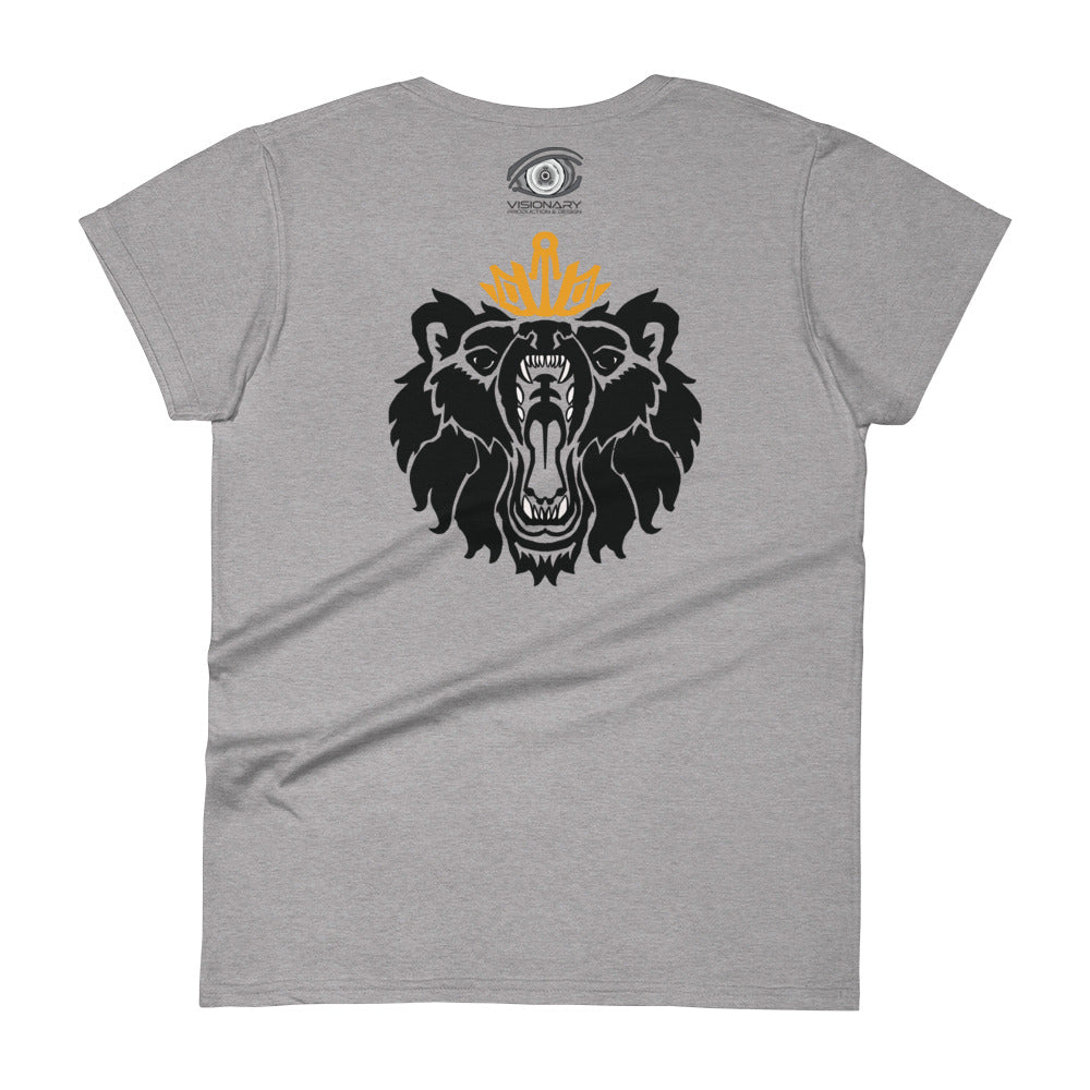 Women's Short Sleeve T-Shirt “Royal Bear” Adventurers Front/Crest Back