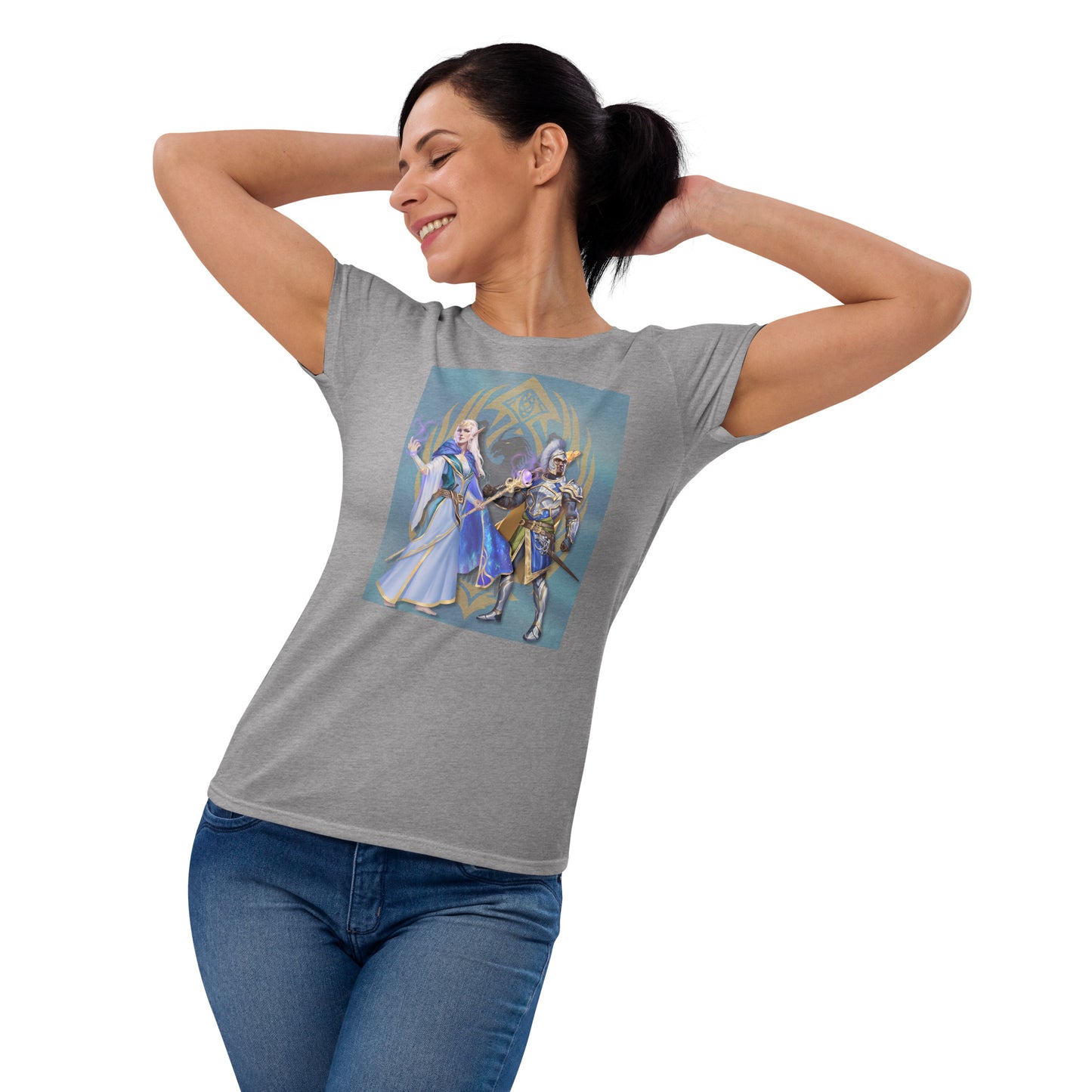 Women's Short Sleeve T-Shirt “Dragon Hawk” Adventurers Front/Crest Back