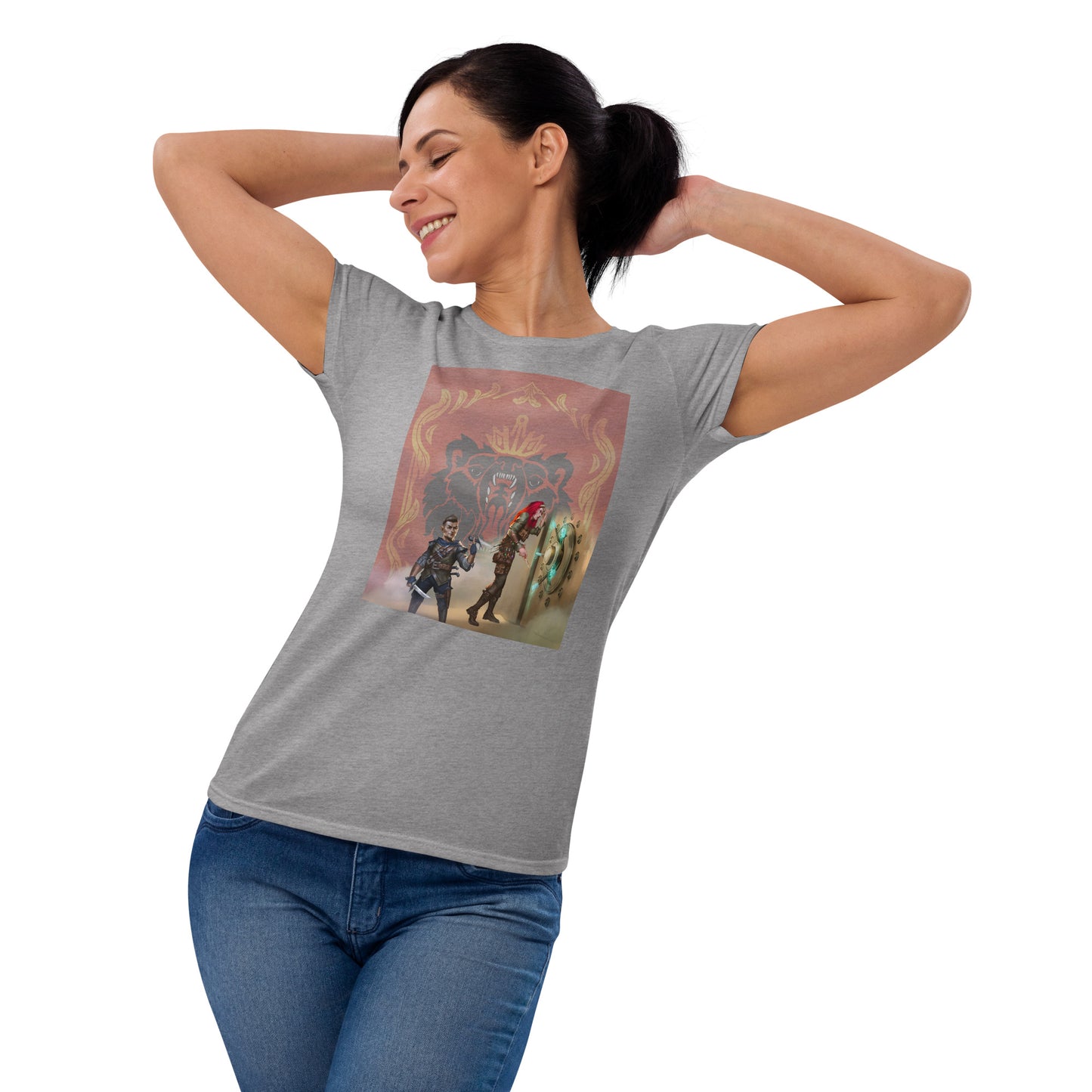 Women's Short Sleeve T-Shirt “Royal Bear” Adventurers Front/Crest Back