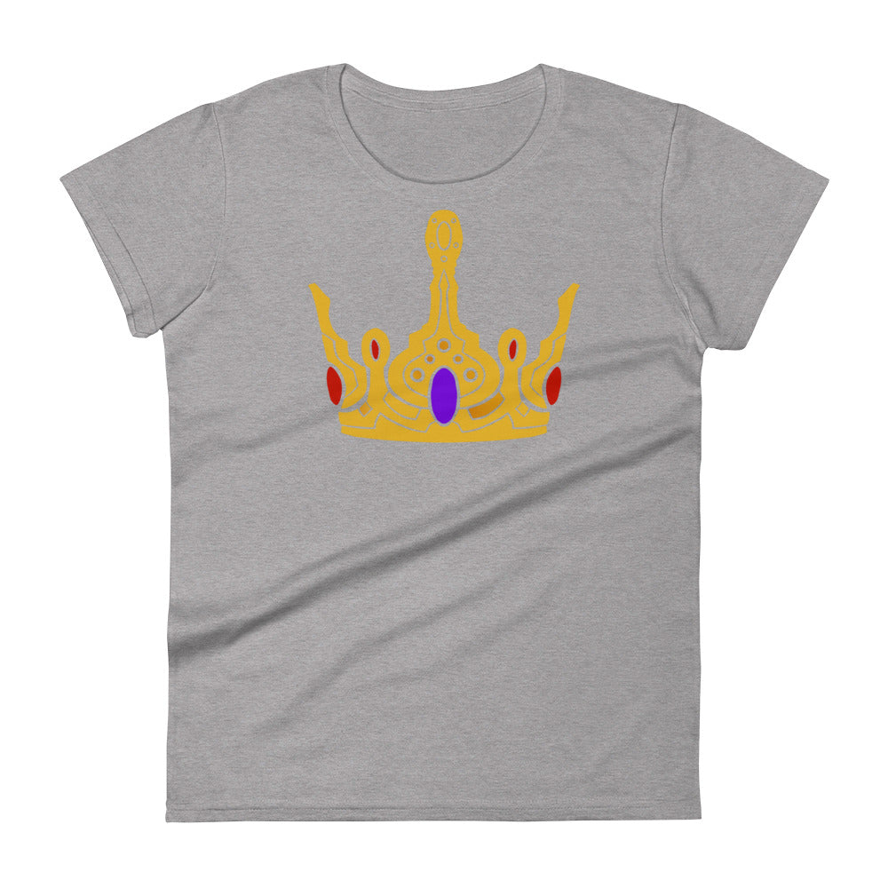 Women's Short Sleeve T-Shirt “Gold Crown” Crest Front/Adventurers Back