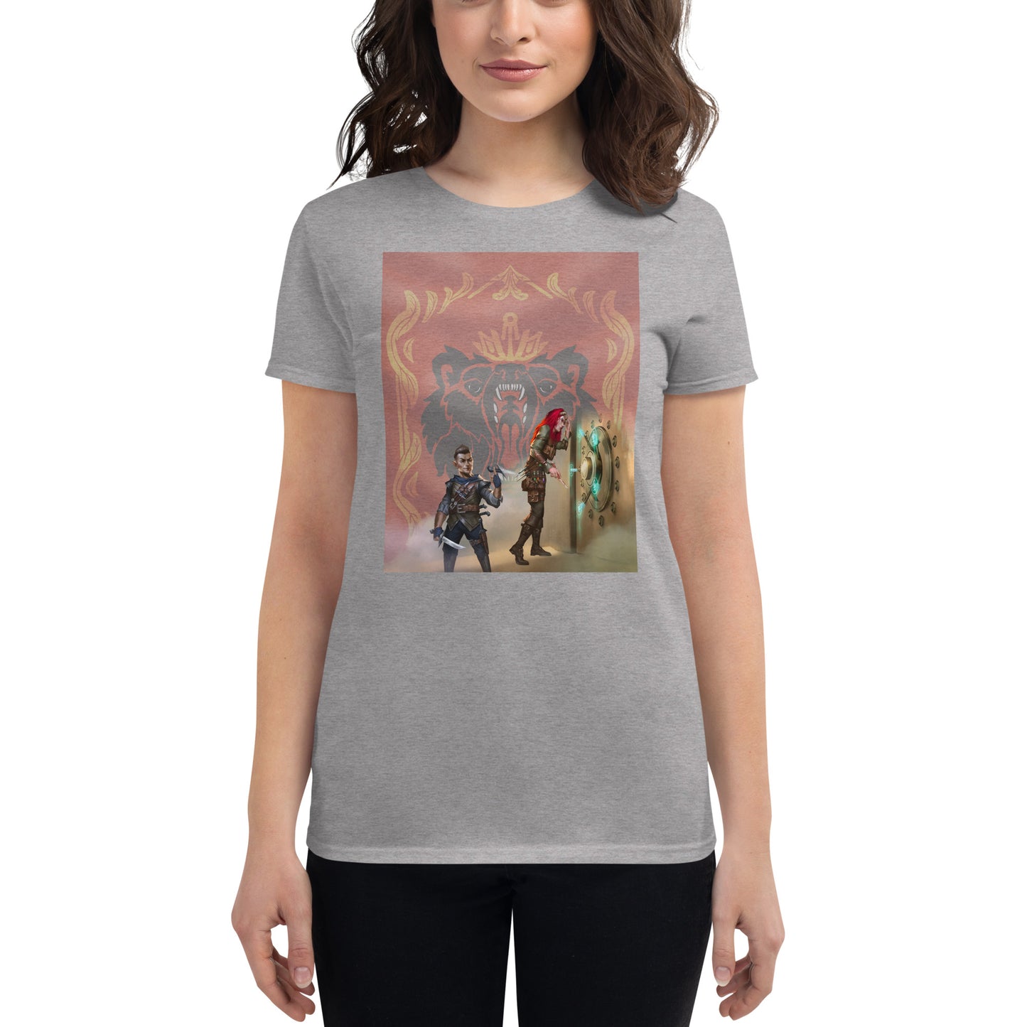 Women's Short Sleeve T-Shirt “Royal Bear” Adventurers Front/Crest Back