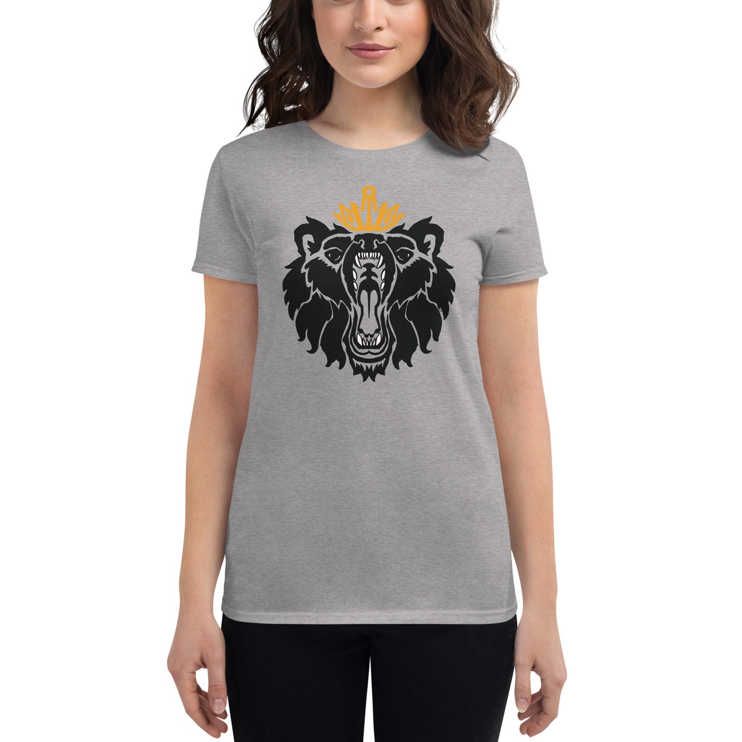 Women's Short Sleeve T-Shirt “Royal Bear” Crest Front/Adventurers Back