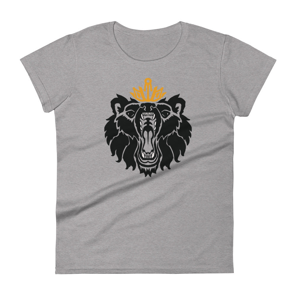 Women's Short Sleeve T-Shirt “Royal Bear” Crest Front/Adventurers Back