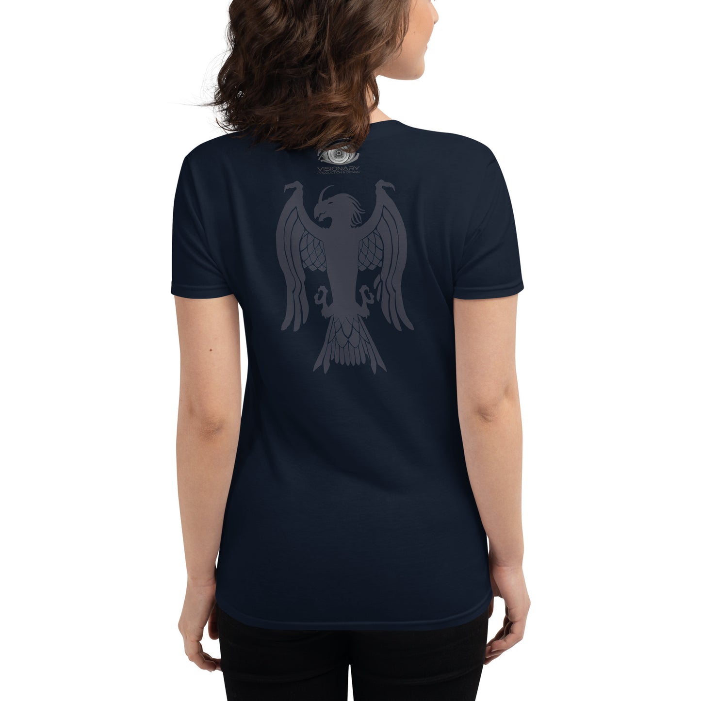 Women's Short Sleeve T-Shirt “Dragon Hawk” Adventurers Front/Crest Back