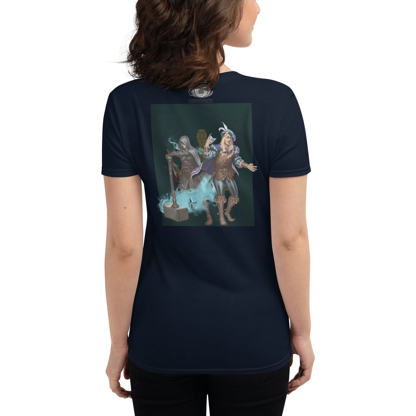 Women's Short Sleeve T-Shirt “Gold Crown” Crest Front/Adventurers Back