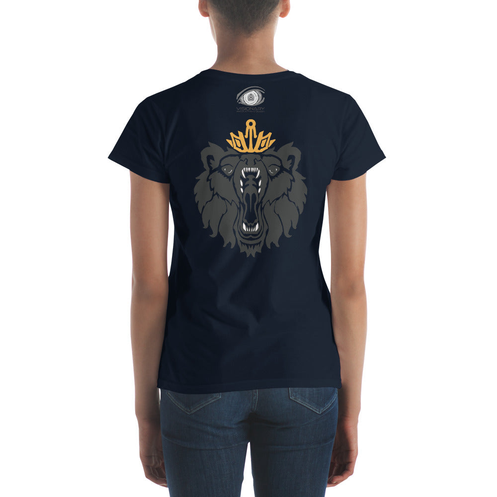 Women's Short Sleeve T-Shirt “Royal Bear” Adventurers Front/Crest Back