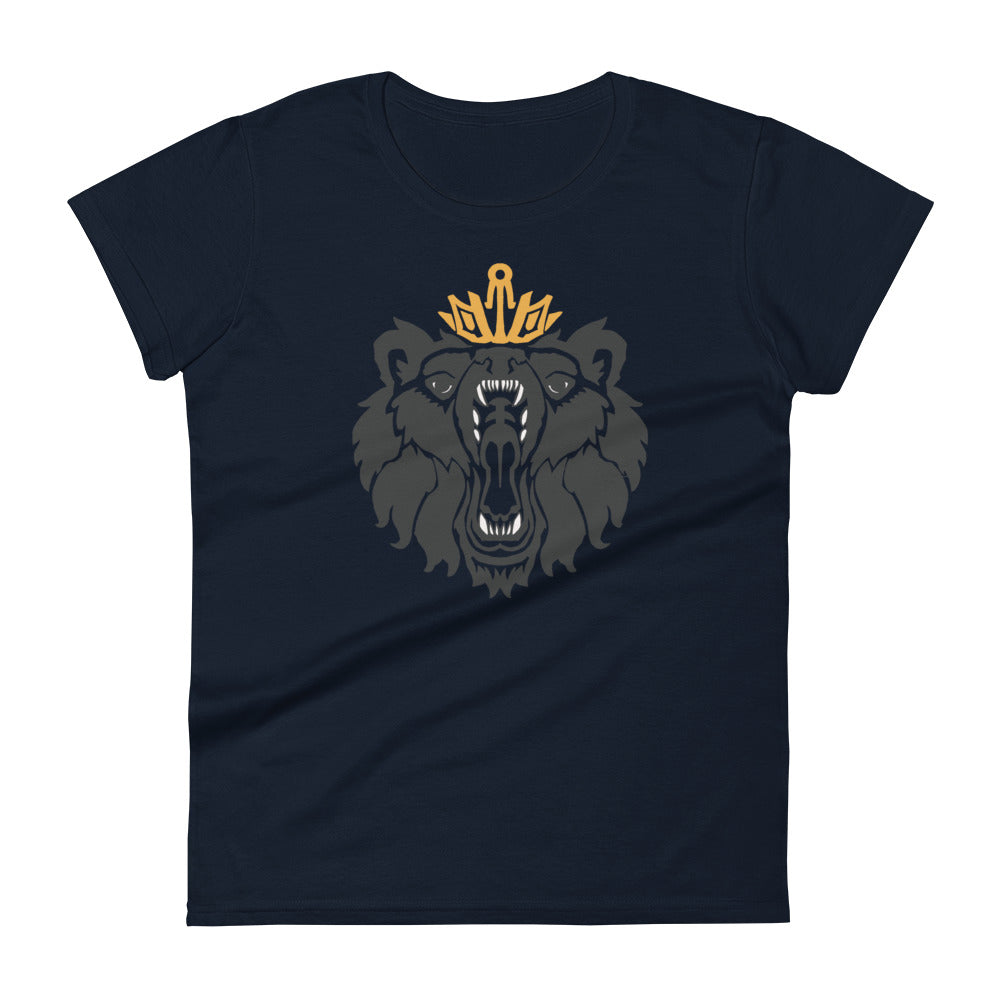 Women's Short Sleeve T-Shirt “Royal Bear” Crest Front/Adventurers Back