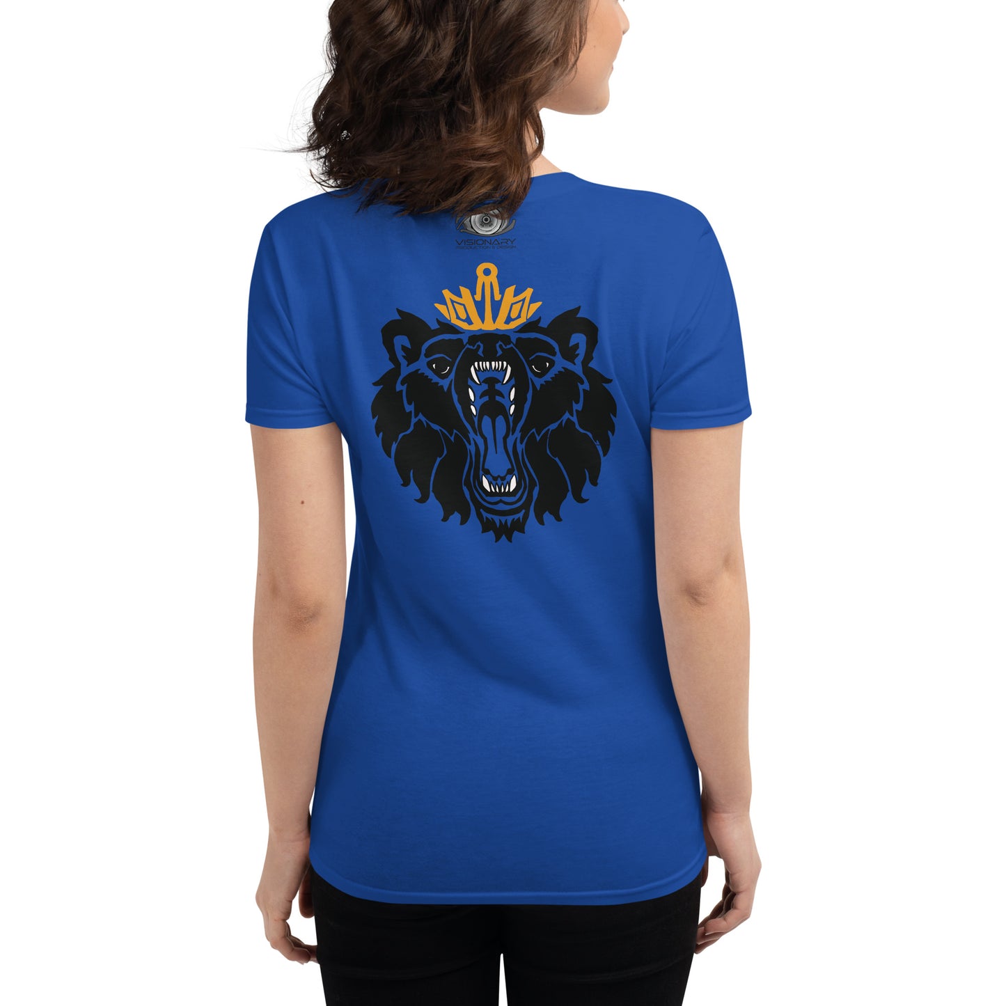 Women's Short Sleeve T-Shirt “Royal Bear” Adventurers Front/Crest Back