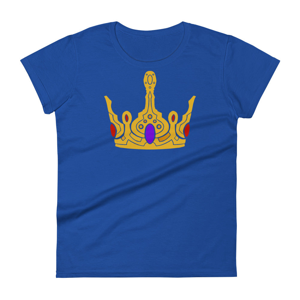 Women's Short Sleeve T-Shirt “Gold Crown” Crest Front/Adventurers Back