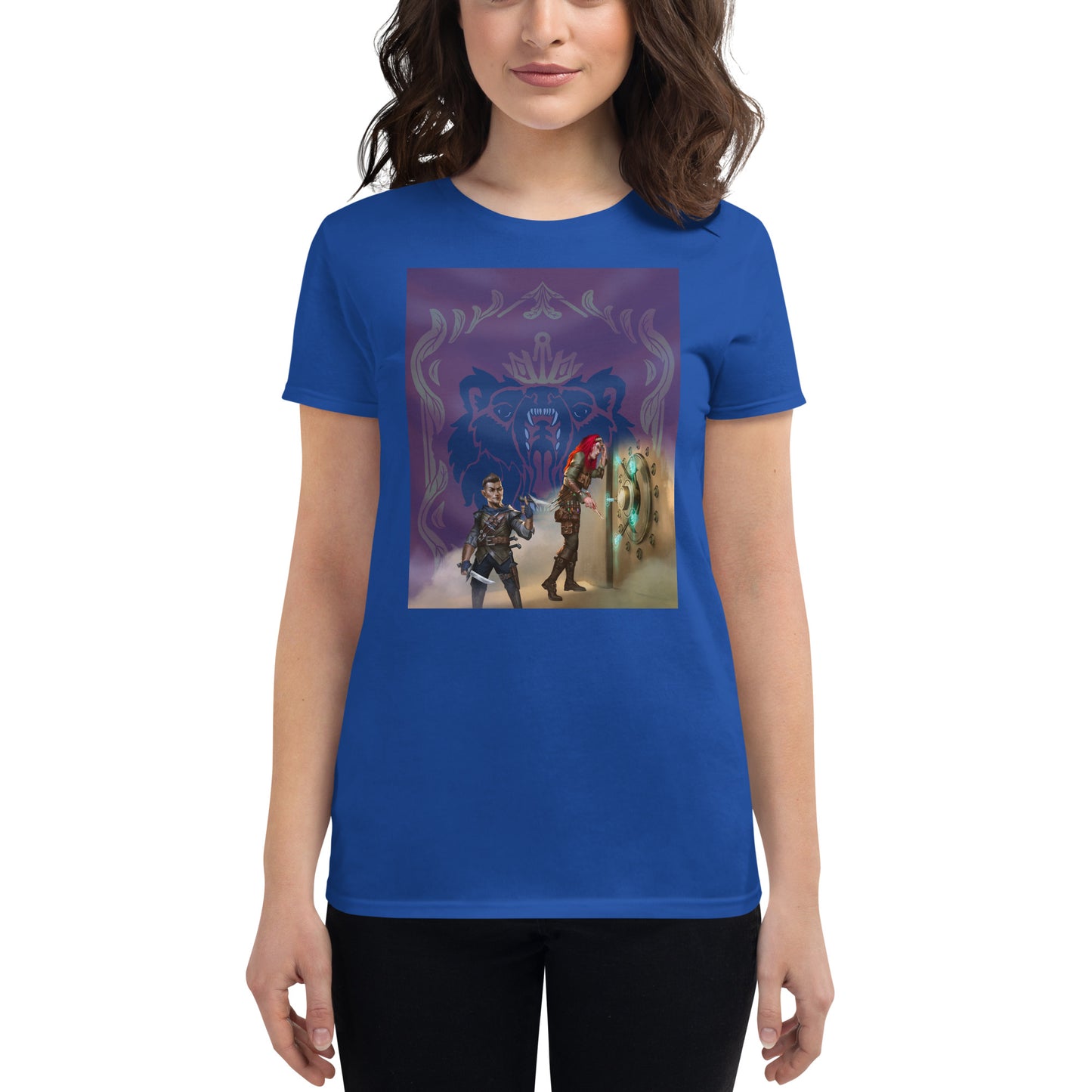 Women's Short Sleeve T-Shirt “Royal Bear” Adventurers Front/Crest Back