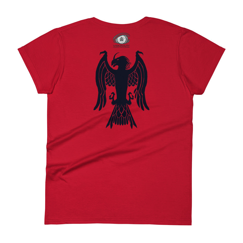 Women's Short Sleeve T-Shirt “Dragon Hawk” Adventurers Front/Crest Back