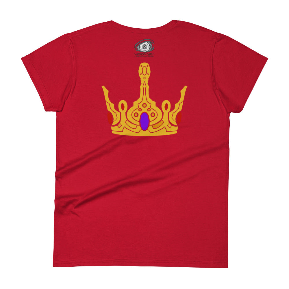 Women's Short Sleeve T-Shirt “Gold Crown” Adventurers Front/Crest Back