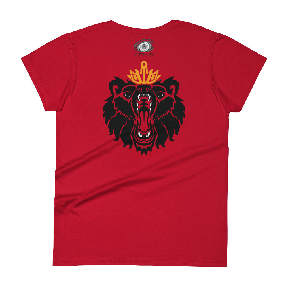 Women's Short Sleeve T-Shirt “Royal Bear” Adventurers Front/Crest Back