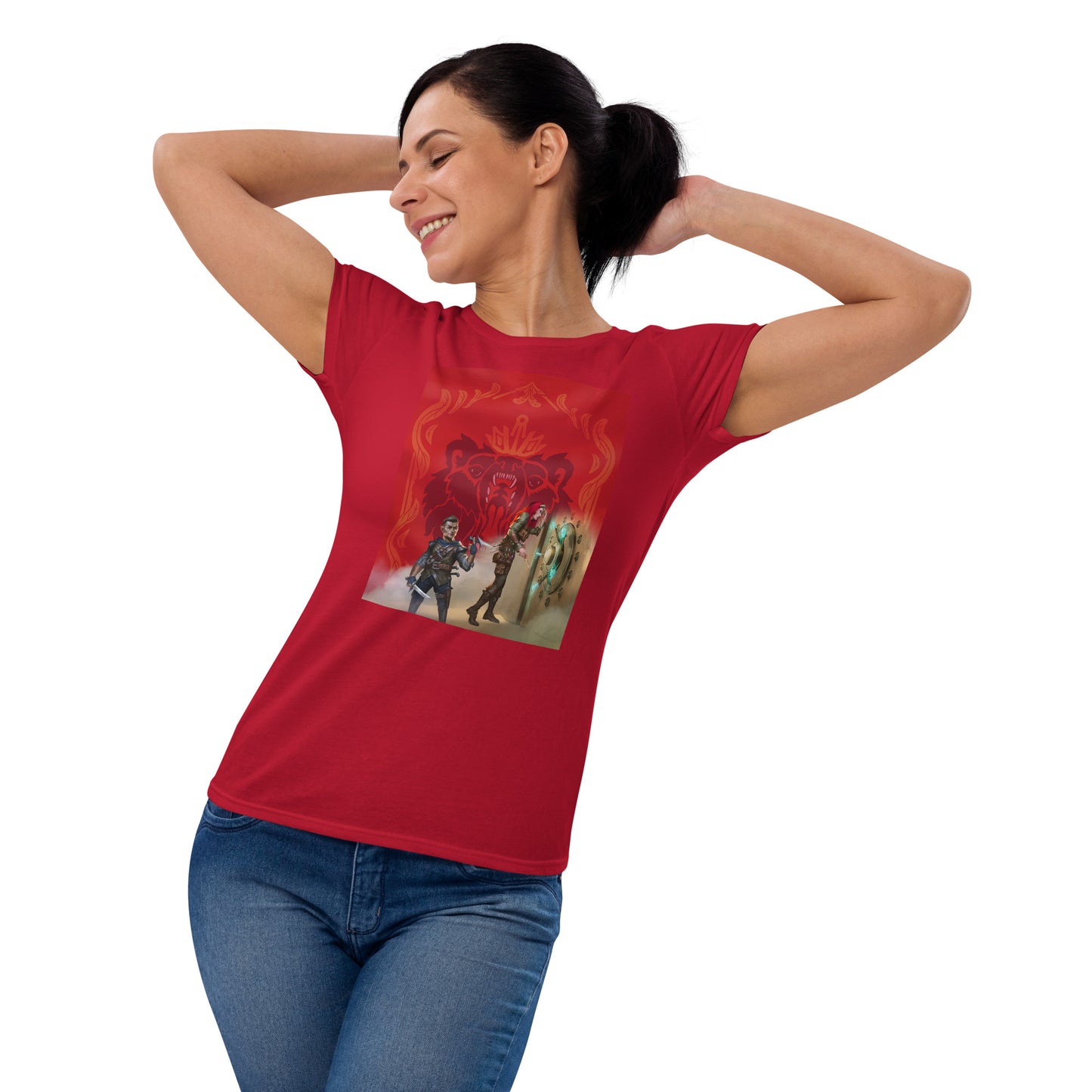 Women's Short Sleeve T-Shirt “Royal Bear” Adventurers Front/Crest Back