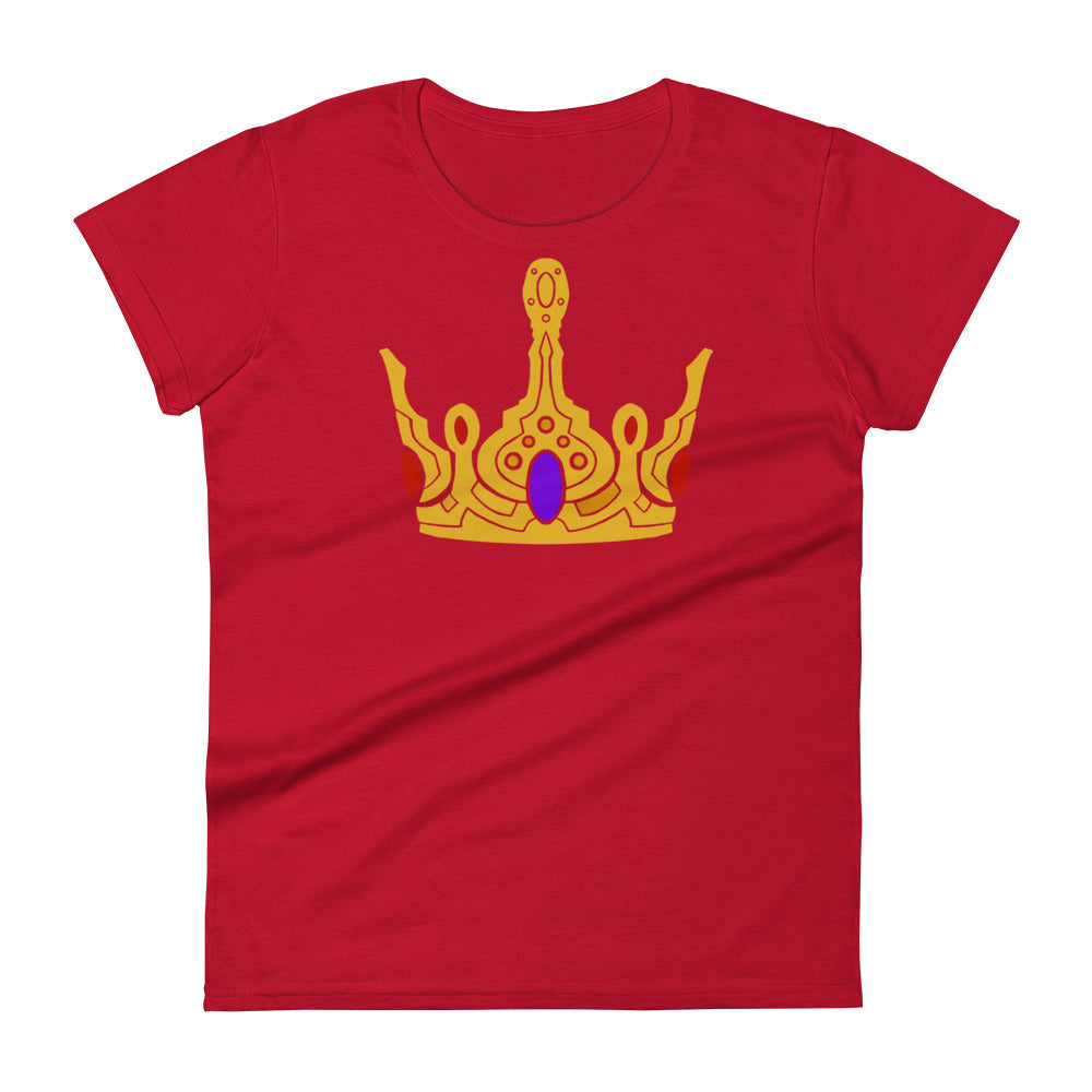 Women's Short Sleeve T-Shirt “Gold Crown” Crest Front/Adventurers Back