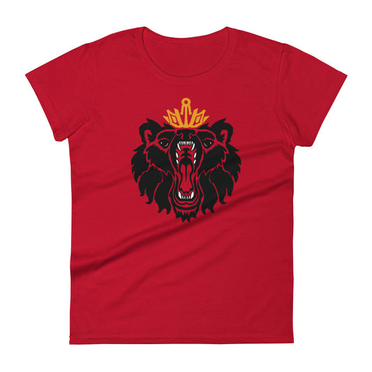 Women's Short Sleeve T-Shirt “Royal Bear” Crest Front/Adventurers Back