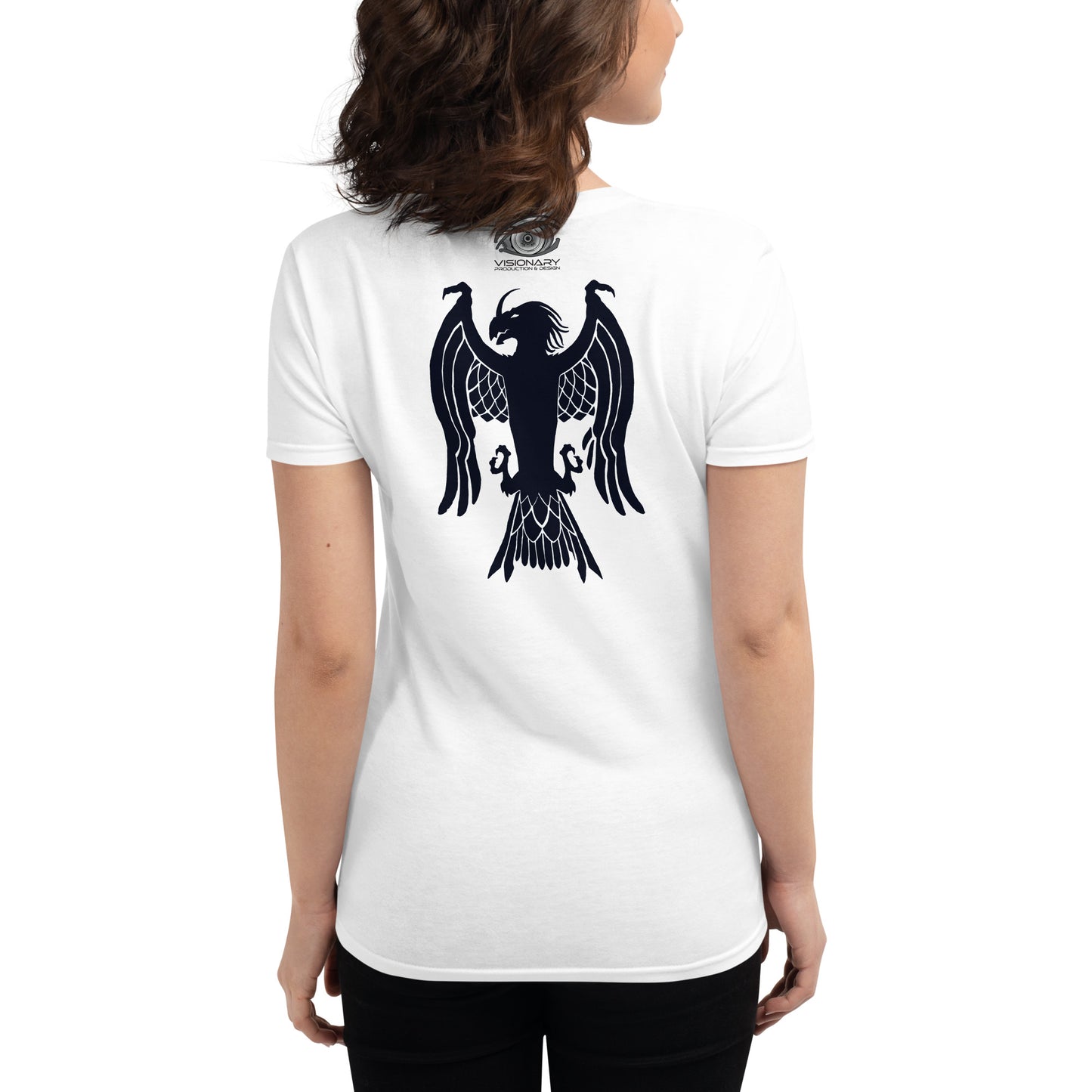 Women's Short Sleeve T-Shirt “Dragon Hawk” Adventurers Front/Crest Back