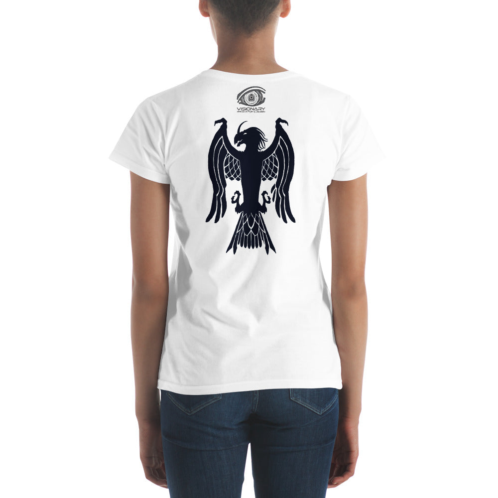 Women's Short Sleeve T-Shirt “Dragon Hawk” Adventurers Front/Crest Back