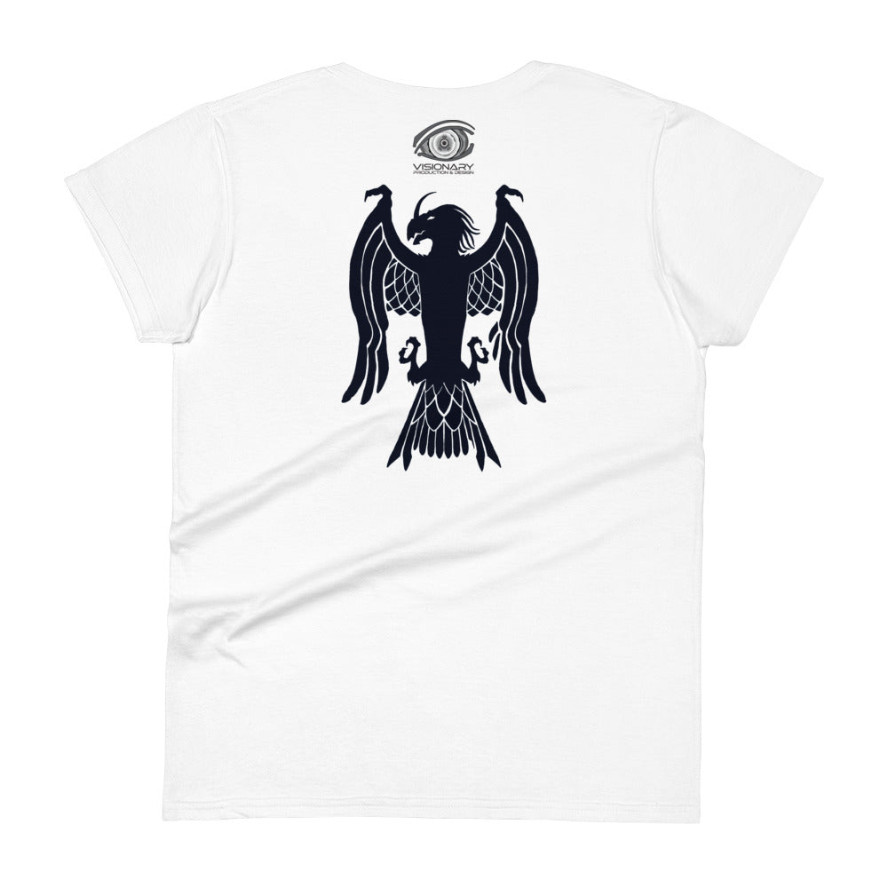 Women's Short Sleeve T-Shirt “Dragon Hawk” Adventurers Front/Crest Back