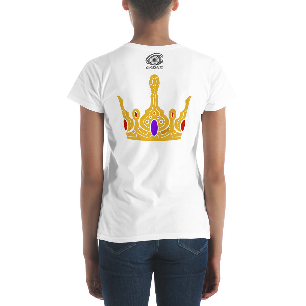 Women's Short Sleeve T-Shirt “Gold Crown” Adventurers Front/Crest Back