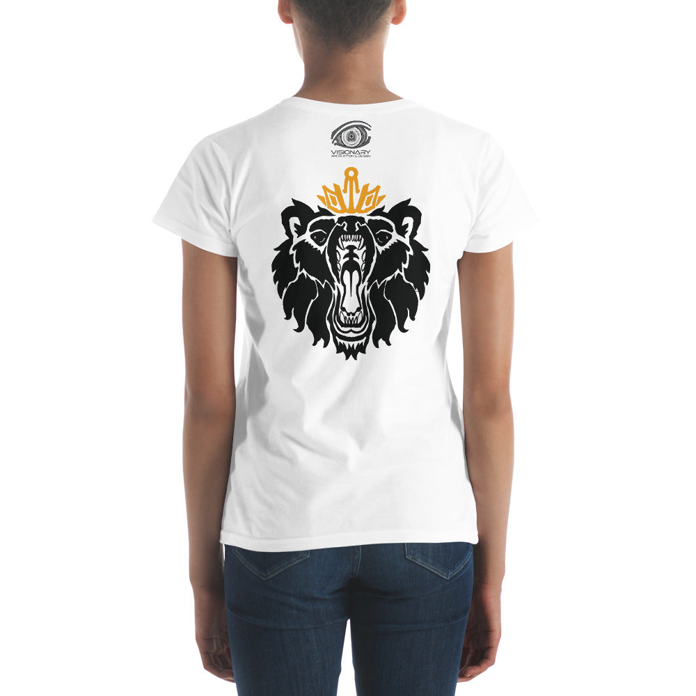 Women's Short Sleeve T-Shirt “Royal Bear” Adventurers Front/Crest Back