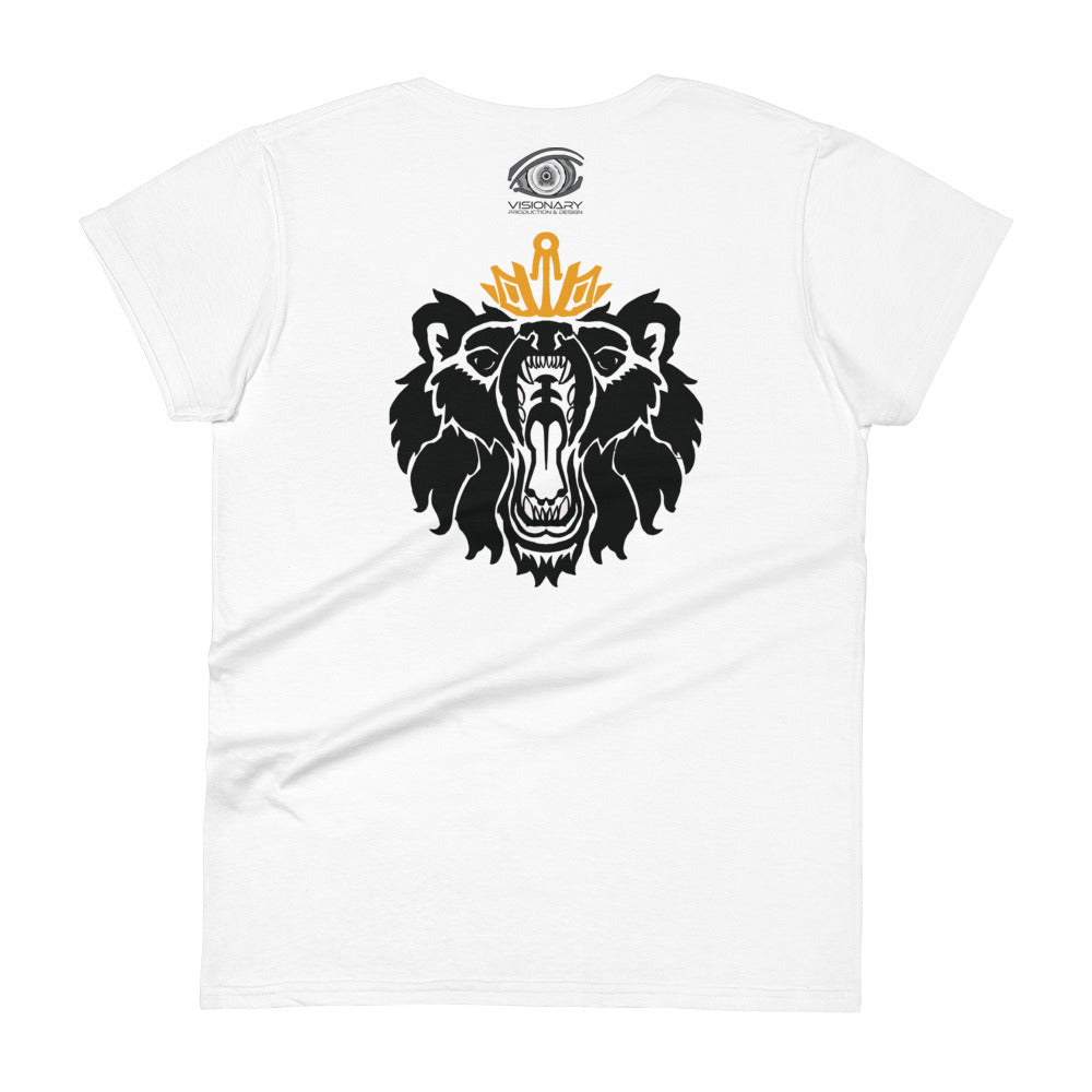 Women's Short Sleeve T-Shirt “Royal Bear” Adventurers Front/Crest Back